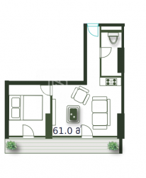 Квартира 2-комн 61 м² - Шерифа Химшиашвили, Батуми