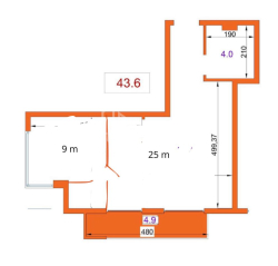Квартира 2-комн 43.6 м² - Тбел-Абусеридзе, Батуми